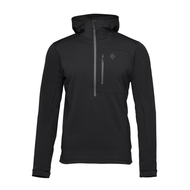 Black Diamond Coefficient Women's Men's Fleece Hoodie, Black