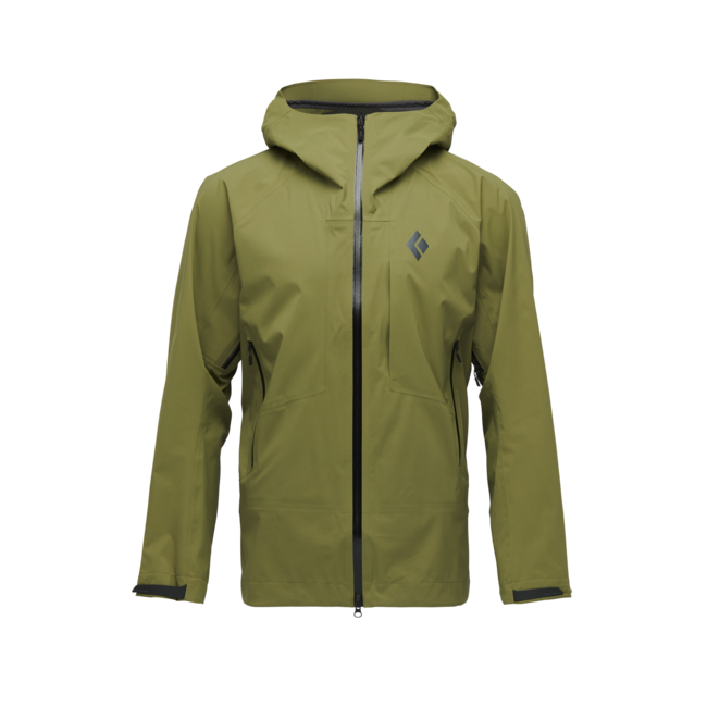 Black Diamond Highline Stretch Shell Women's Men's Waterproof Jacket, Crag Green
