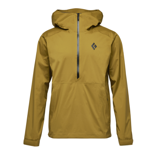 Black Diamond Stormline Stretch Anorak Women's Men's Rain Jacket, Dark Curry