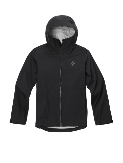 Black Men's Diamond Stormline Stretch Rain Shell, Black