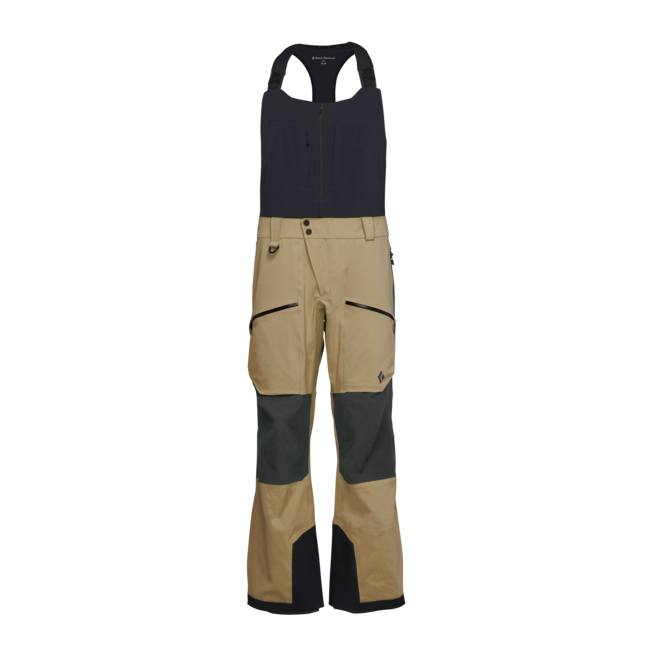 Black Diamond Recon Stretch Pro Bibs Men's Bib Pants, Khaki-Smoke