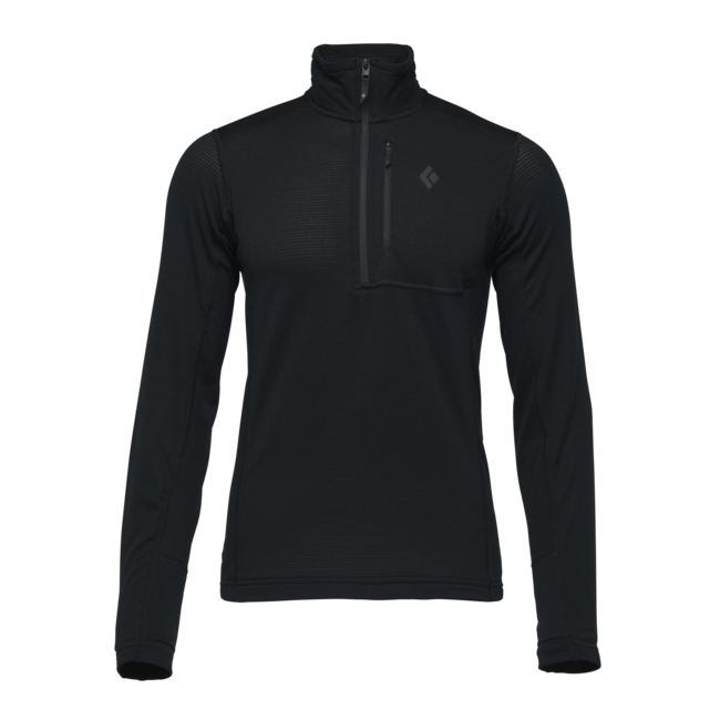 Black Diamond Coefficient Lt Long Sleeve Zip Men's Shirt, Black