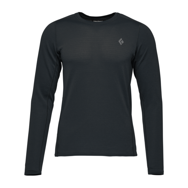 Black Diamond Coefficient Lt Crew Men's Long Sleeve Shirt, Black