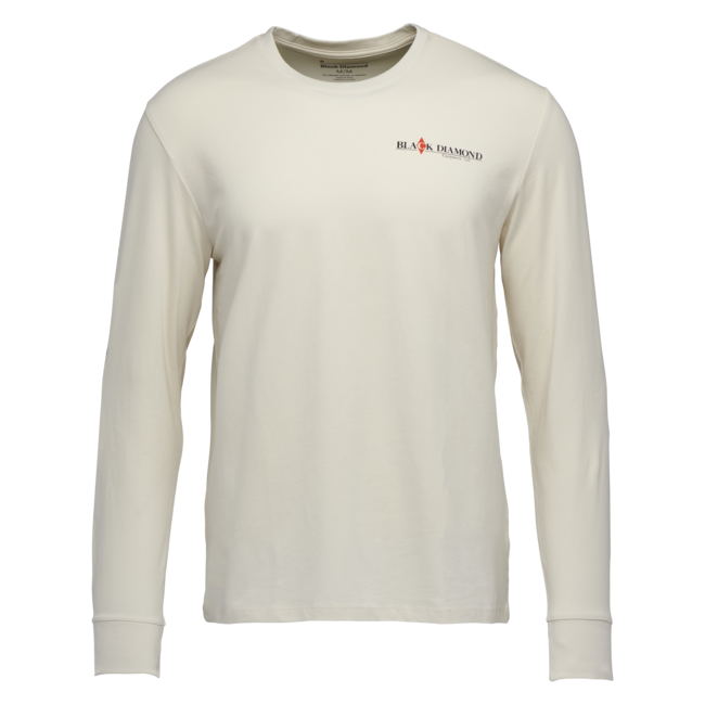 Black Diamond Pánske tričko s dlhým rukávom Heritage Wordmark, off white