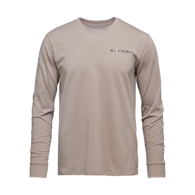 Black Diamond Heritage Wordmark Men's Long Sleeve Shirt, Pale Mauve