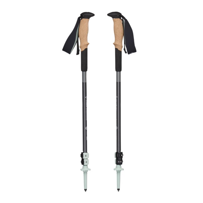 Black Diamond Pursuit Shock Trekking Poles, Steel Grey-Foam Green