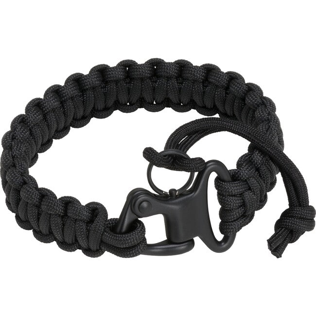BlackField Paracord Bracelet with Carabiner, Black