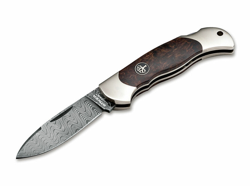 BÖKER® Junior Scout Spearpoint Pocket Knife 7 cm, Damascus, Curly Birch