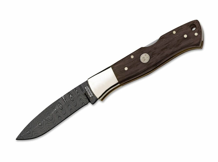 Böker Mamba Pocket Knife 8.2 cm, Damascus, Bog Oak
