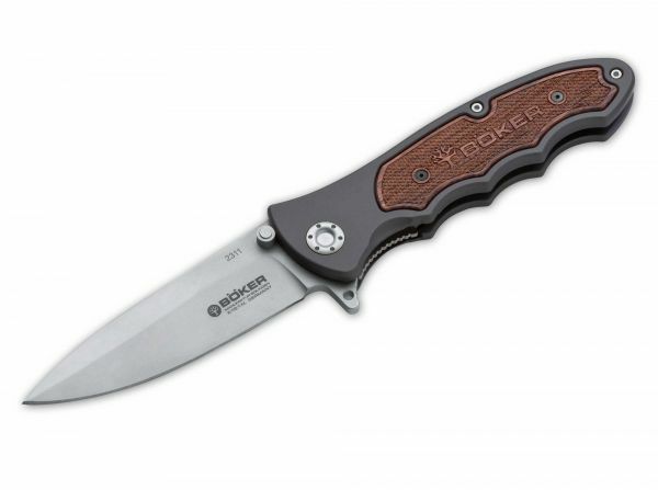 BÖKER Turbine Folding Knife, 9.7 cm, Aluminum, Palisander Wood