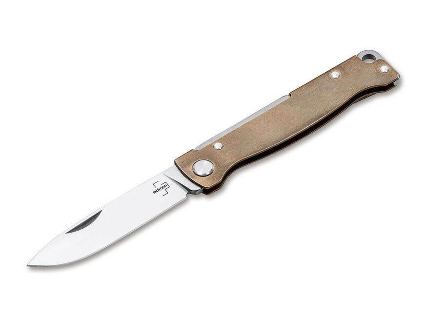 Boker Plus Atlas Brass Pocket Knife, 7 cm, Brown