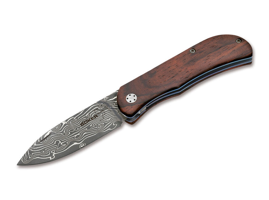 Böker Exskelibur II Pocket Knife, 7 cm, Damascus, Cocobolo Wood
