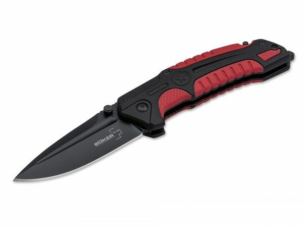 Böker Savior 1 Rescue Knife 8.4cm, Black-Red, Nylon Sheath