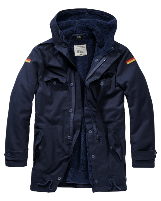 Brandit BW Parka with Flag, Navy Blue