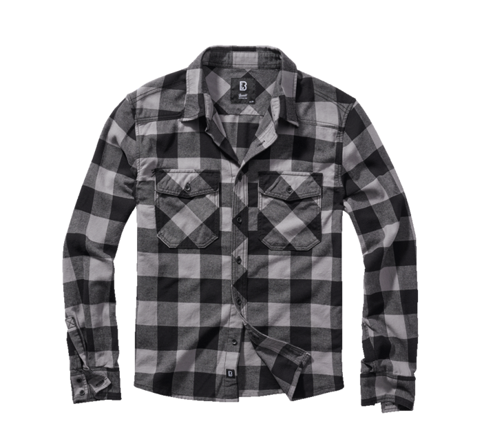 Brandit Check Long Sleeve Shirt, Black/Charcoal