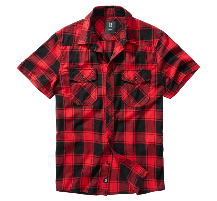 Brandit Check Shirt Short Sleeve, Red/Black
