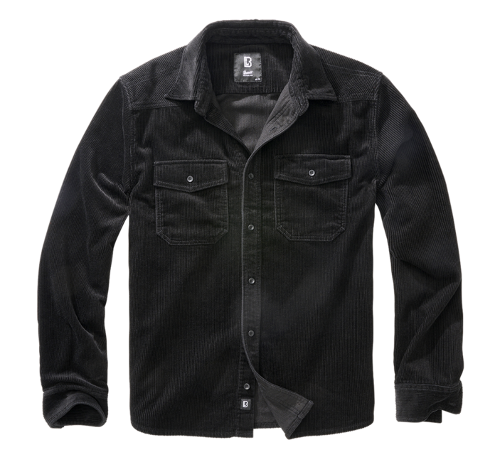 Brandit Corduroy Classic Shirt, Black