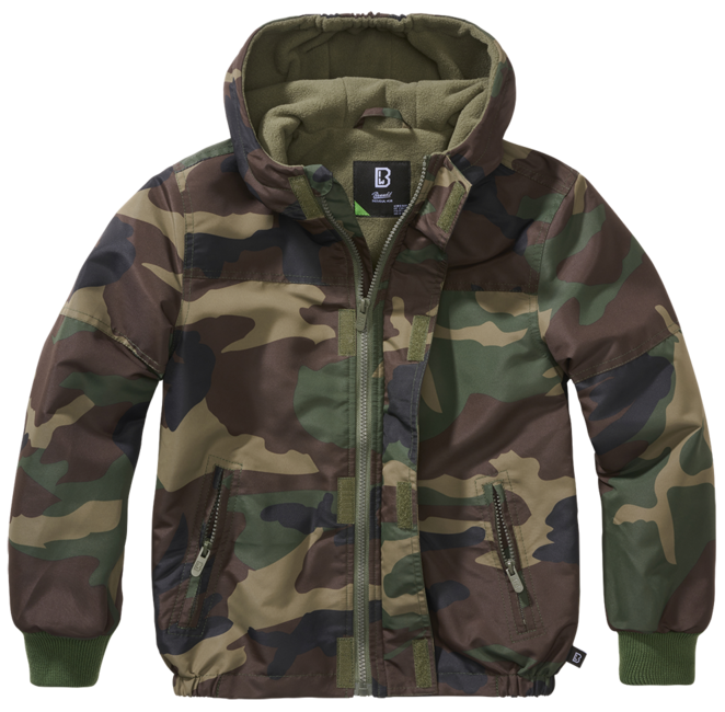 Brandit Kids Frontzip Windbreaker Jacket, Woodland