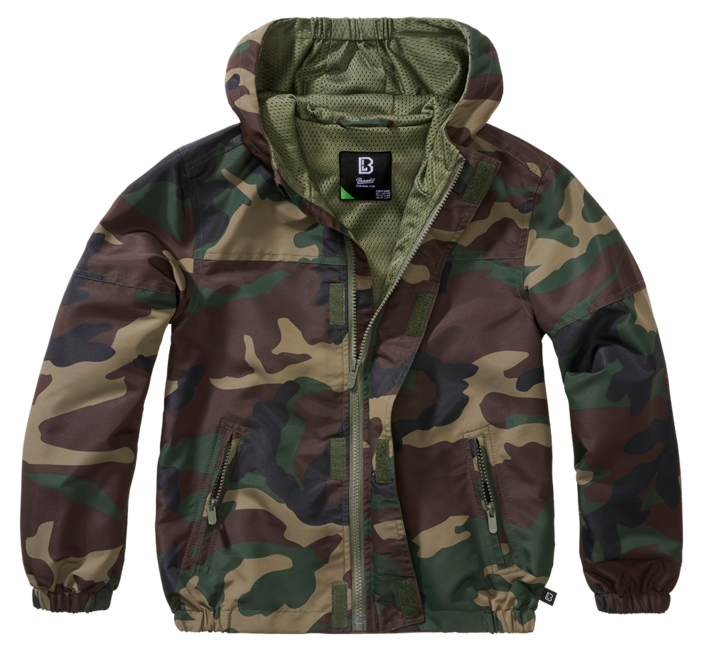 Brandit Summer Frontzip Windbreaker Jacket, Woodland