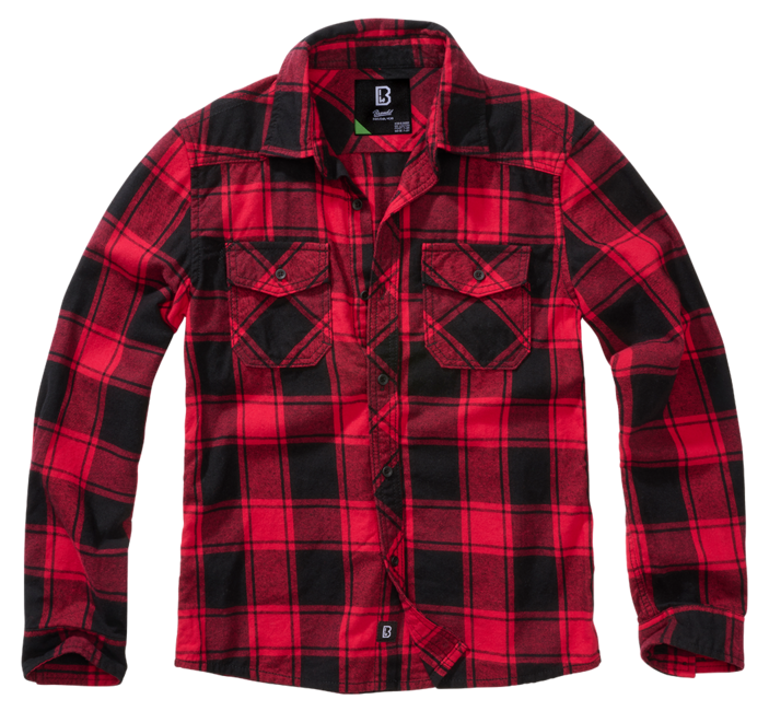 Brandit Children's Long Sleeve Shirt, Red Black