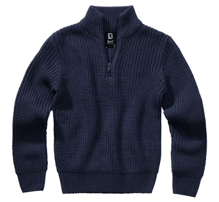 Brandit Marine Kids Troyer Sweater, Navy Blue