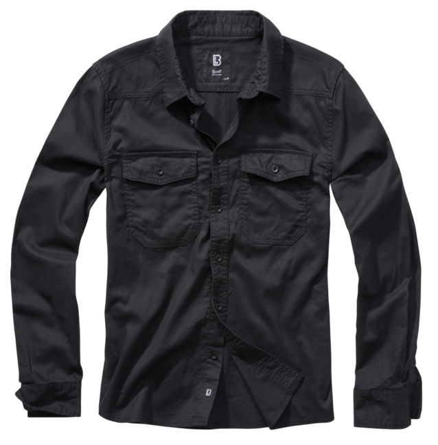 Brandit Flanellshirt Shirt, Black