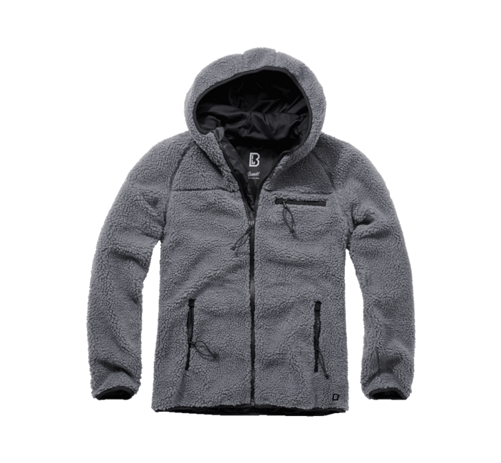 Brandit Teddyfleece Worker Fleece Hoodie Jacket, Anthracite