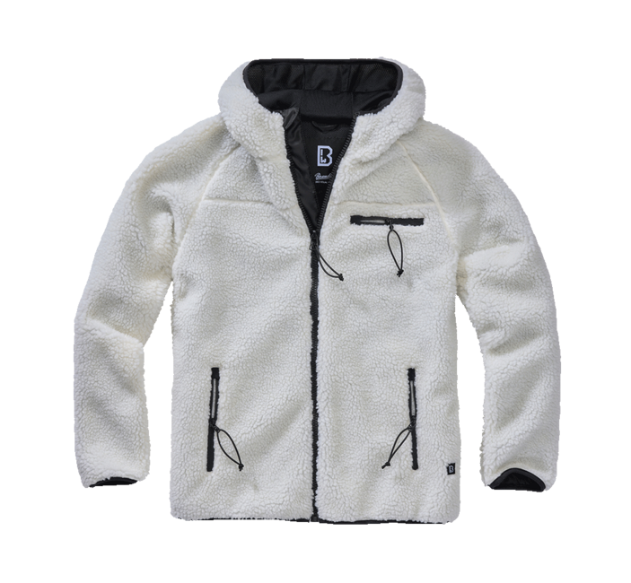 Brandit Teddyfleece Worker Fleece Hoodie Jacket, White
