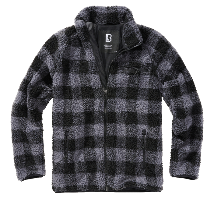 Brandit Teddyfleece Fleece Jacket, Black/Grey