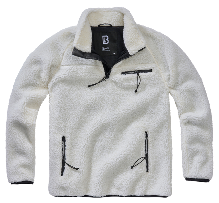 Brandit Teddyfleece Troyer Fleece Jacket, White