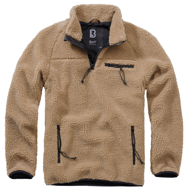 Brandit Teddyfleece Troyer Fleece Jacket, Camel