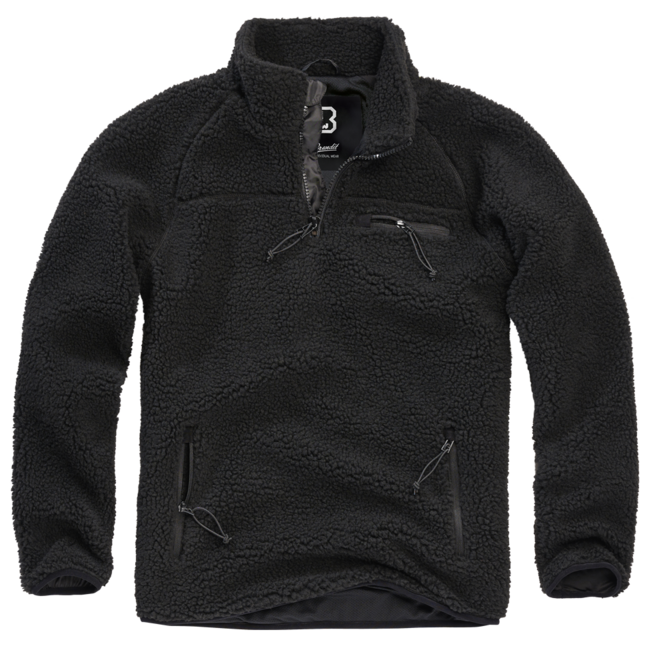 Brandit Teddyfleece Troyer Fleece Jacket, Black