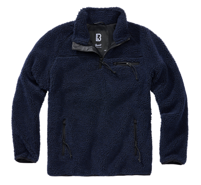 Brandit Teddyfleece Troyer Fleece Jacket, Navy Blue