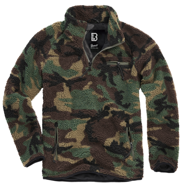 Brandit Teddyfleece Troyer Fleece Jacket, Woodland