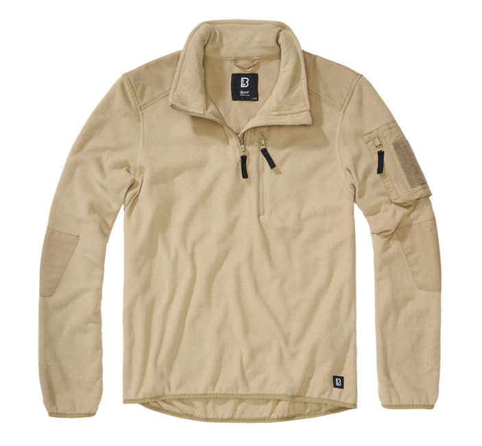 Brandit Flísová mikina na zips Ripstop, camel