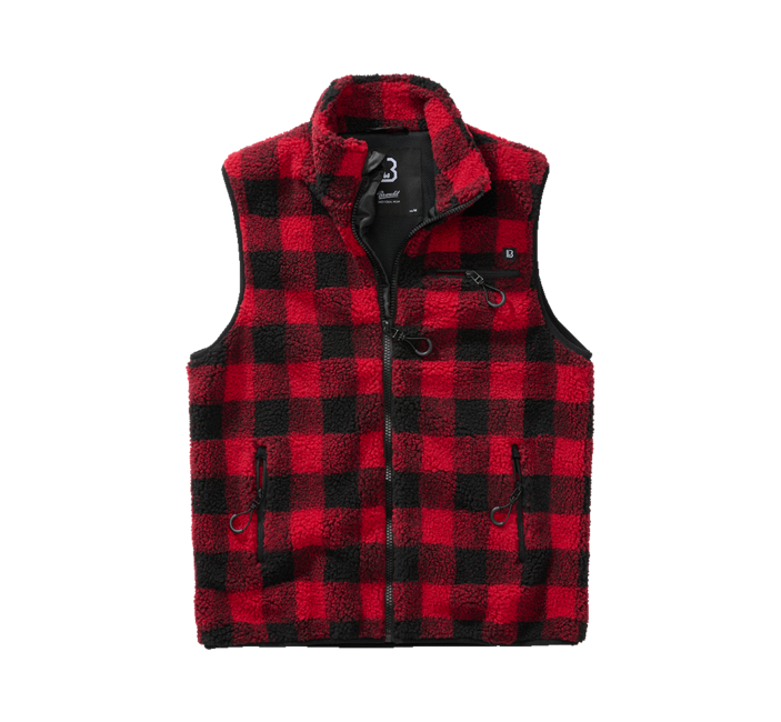 Brandit Teddyfleece Fleece Vest, Red/Black
