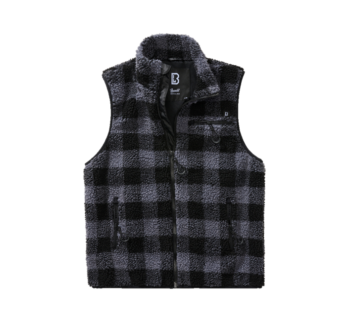 Brandit Teddyfleece Fleece Vest, Black/Grey