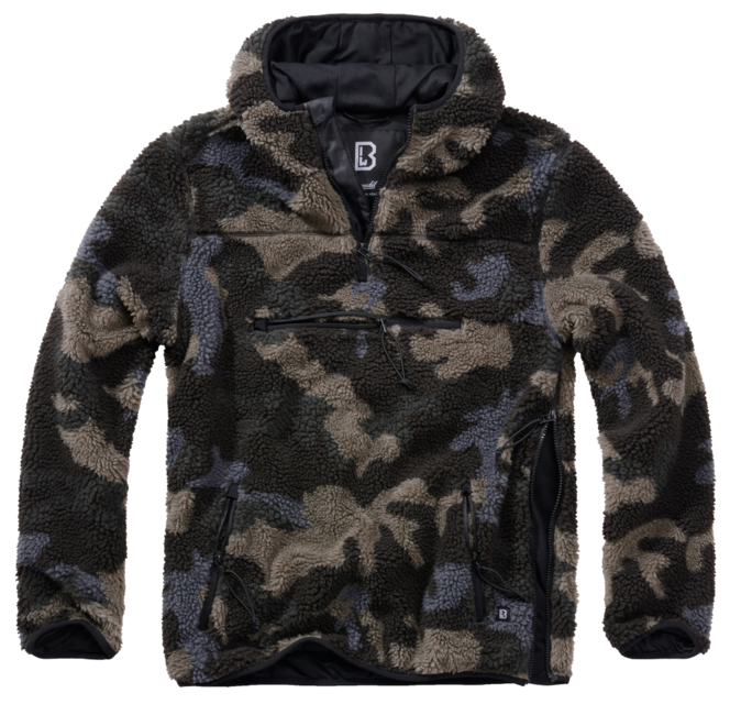 Brandit Teddyfleece Worker Fleece Pullover, Dark Camo