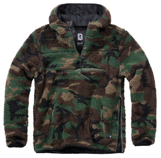 Brandit Worker Teddyfleece Fleece Pullover, Woodland