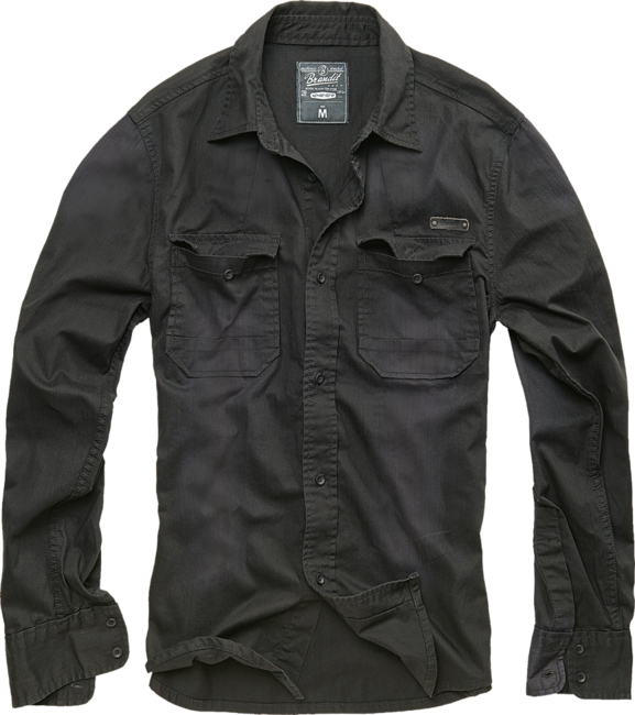 Brandit Hardee Long Sleeve Shirt, Black
