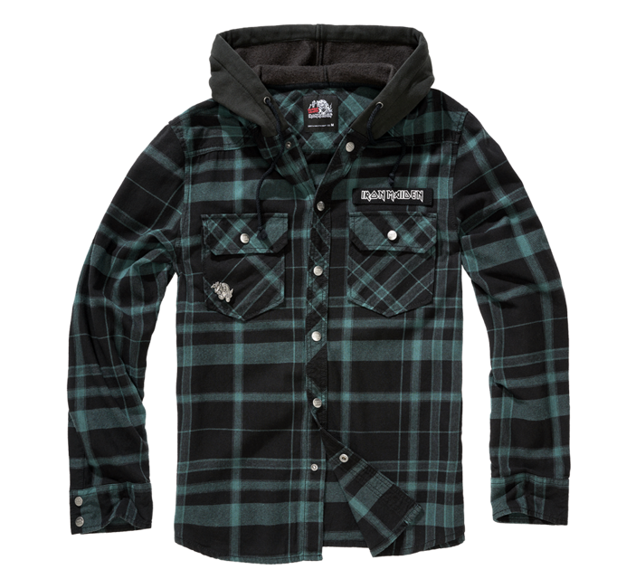 Brandit Iron Maiden Eddy Hoodie Shirt, Black Green