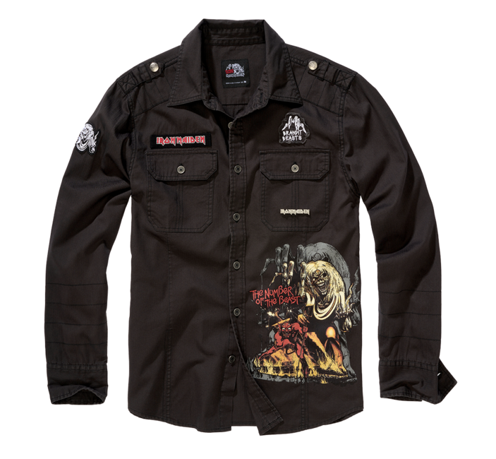 Brandit Iron Maiden Luis Shirt, Black