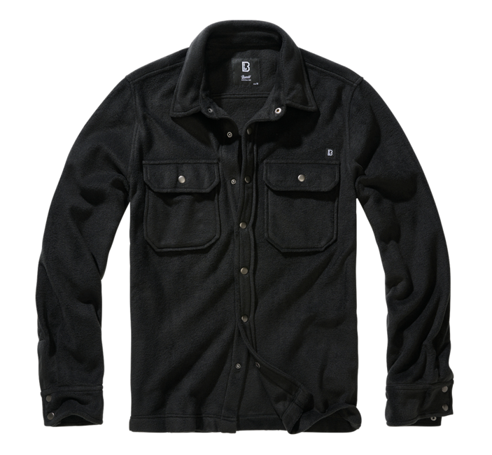 Brandit Jeff Fleece Long Sleeve Shirt, Black