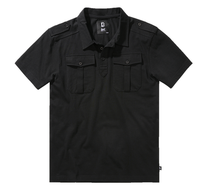 Brandit Jon Polo Shirt Short Sleeve, Black