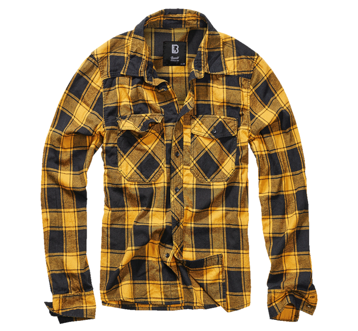 Brandit Long Sleeve Shirt, Black-Yellow