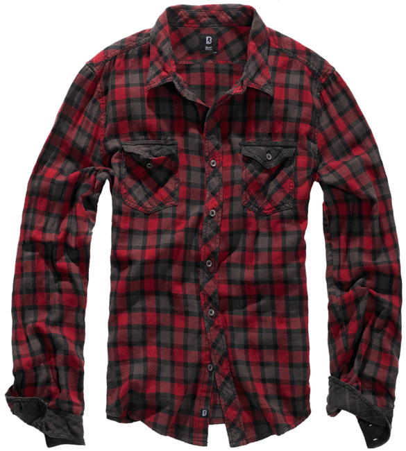 Brandit Duncan Shirt Long Sleeve, Red-Brown