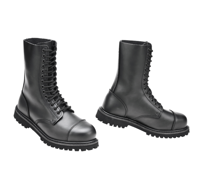 Brandit Leather Canada Phantom Boots with 14-Row Lacing, Black