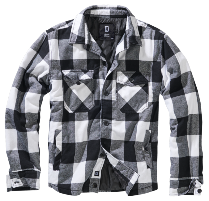 Brandit Lumber Jacket, White-Black