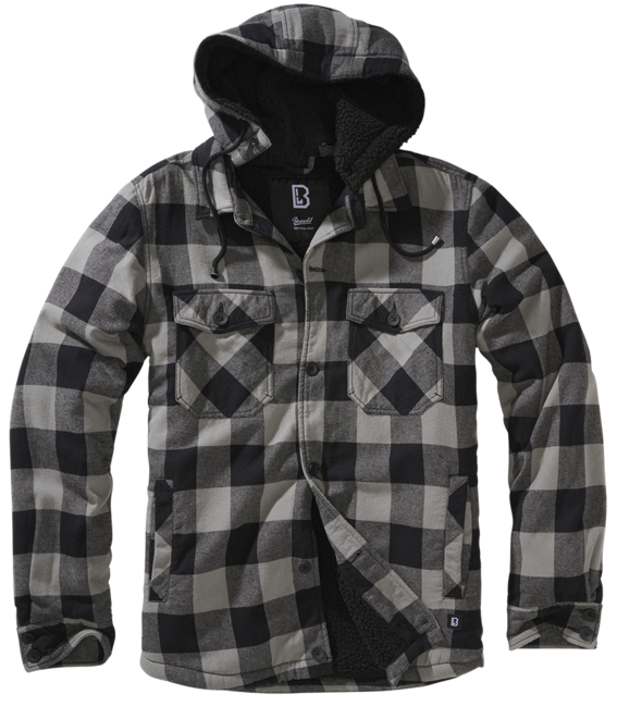 Brandit Lumber Hoodie Jacket, Black-Charcoal