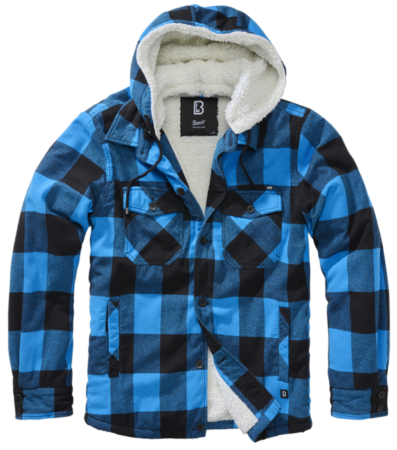 Brandit Lumber Hoodie Jacket, Black/Navy Blue